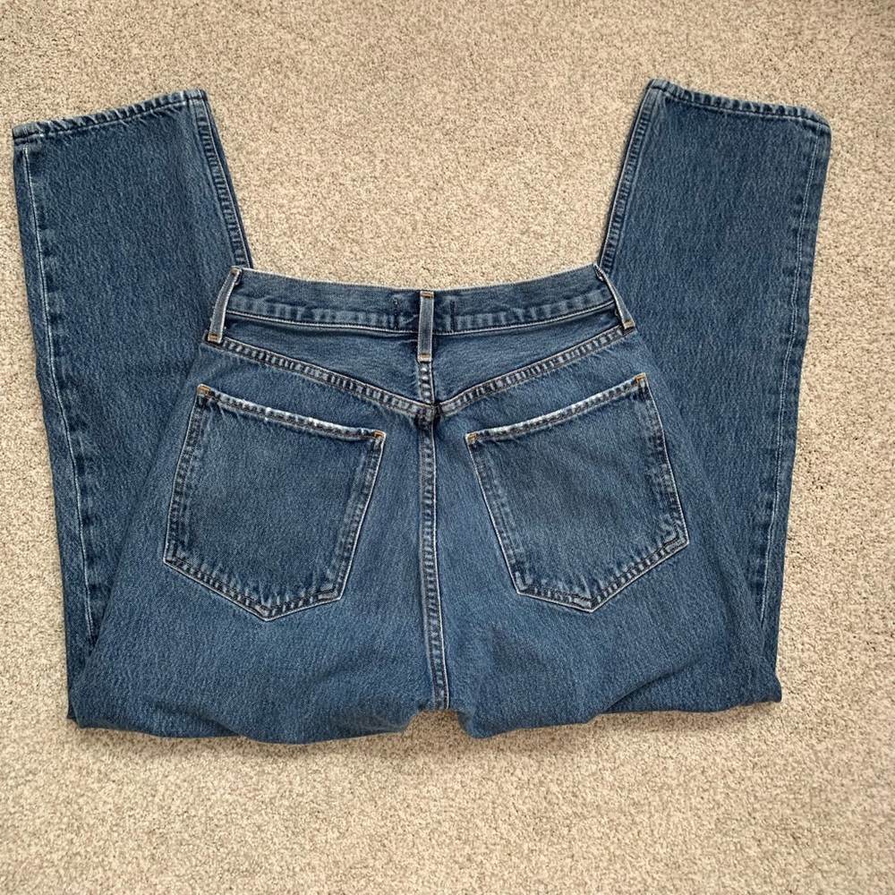 Agolde Riley high rise straight ankle crop